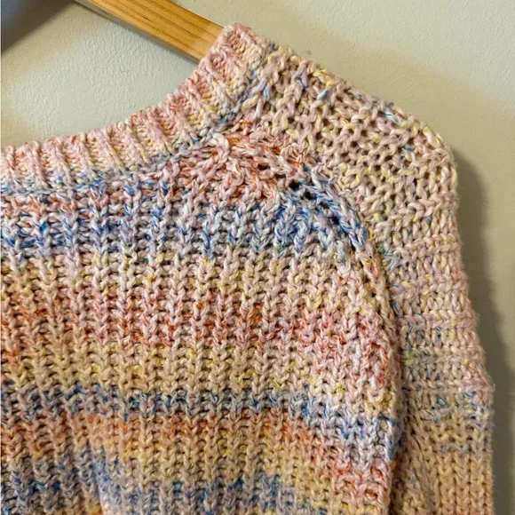 Marine Layer Quinn Crewneck Oversized Sweater Pastel Rainbow XL - Picture 8 of 9